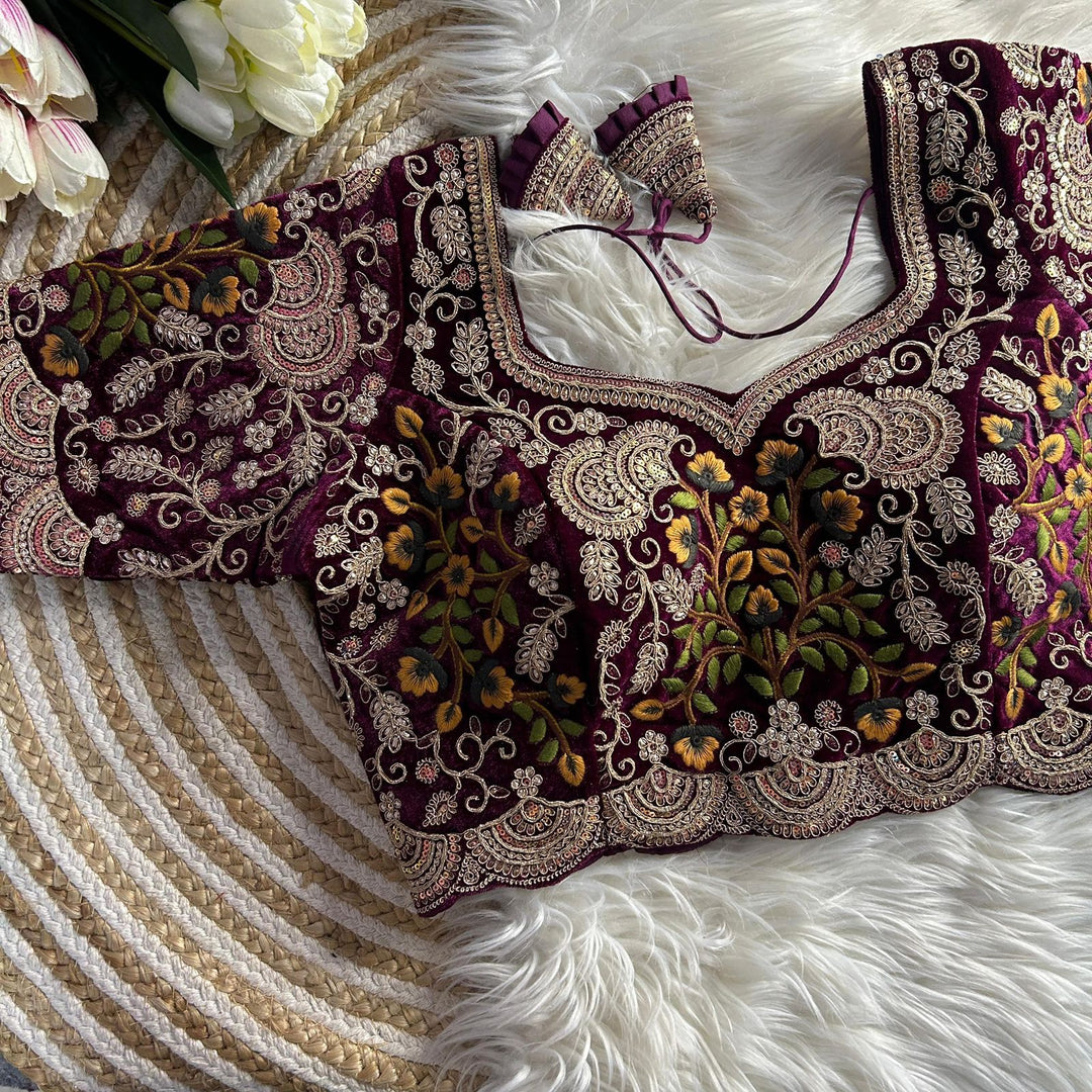 NEW BEAUTIFUL HEAVY VELVET BRIDAL BLOUSE