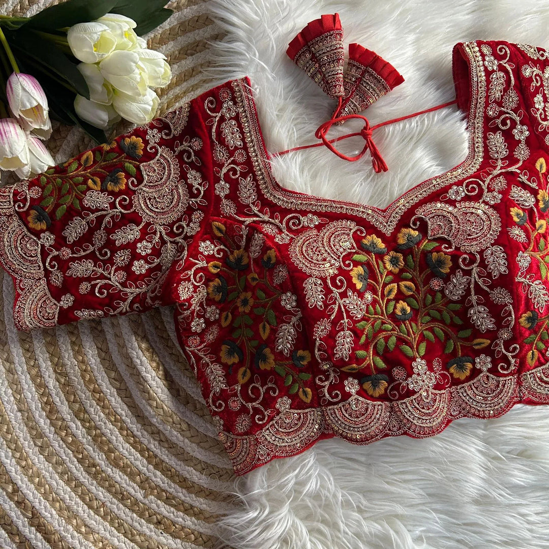 NEW BEAUTIFUL HEAVY VELVET BRIDAL BLOUSE