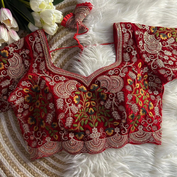 NEW BEAUTIFUL HEAVY VELVET BRIDAL BLOUSE