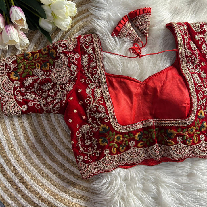NEW BEAUTIFUL HEAVY VELVET BRIDAL BLOUSE
