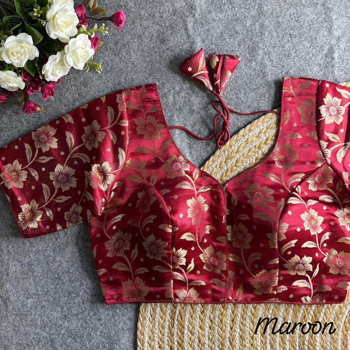 PURE SIMMER JEQUARD SILK BLOUSE