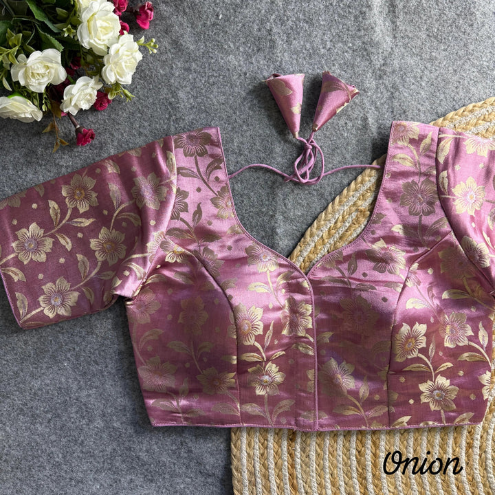 PURE SIMMER JEQUARD SILK BLOUSE