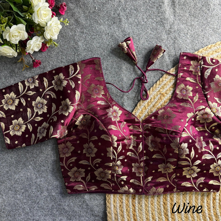 PURE SIMMER JEQUARD SILK BLOUSE