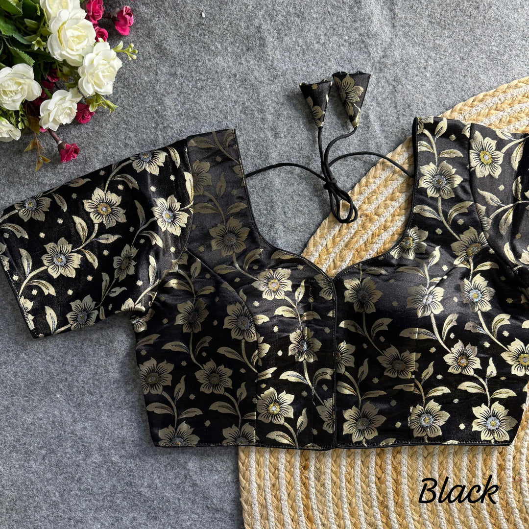PURE SIMMER JEQUARD SILK BLOUSE