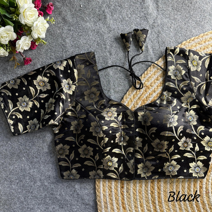 PURE SIMMER JEQUARD SILK BLOUSE