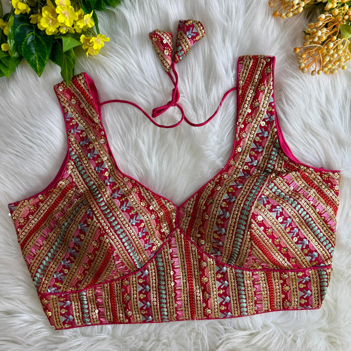 MULTI THREAD WORK BEAUTIFUL PARTYWEAR BLOUSE