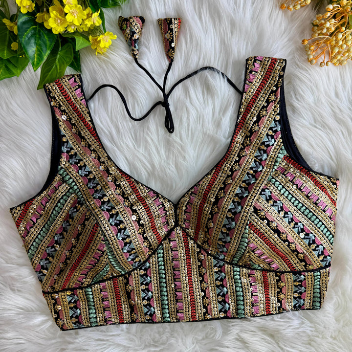 MULTI THREAD WORK BEAUTIFUL PARTYWEAR BLOUSE
