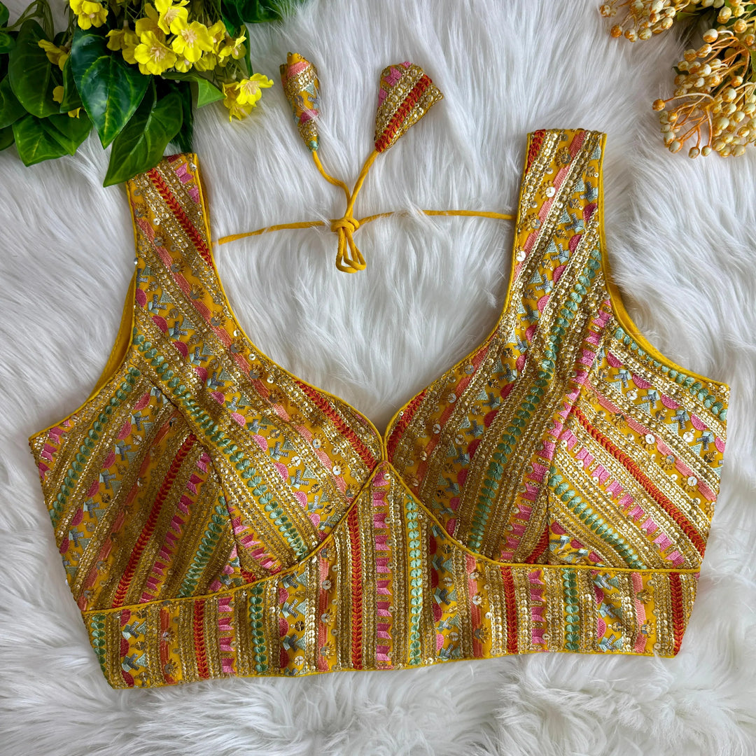 MULTI THREAD WORK BEAUTIFUL PARTYWEAR BLOUSE