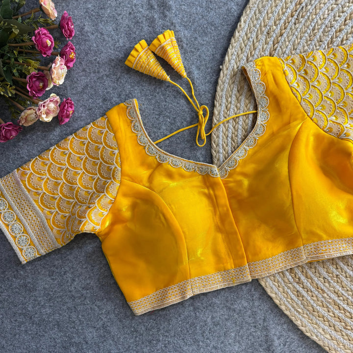 BEAUTIFUL COTTON THREAD WORK ZIMICHOO FABRIC BLOUSE