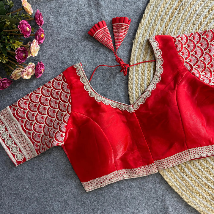 BEAUTIFUL COTTON THREAD WORK ZIMICHOO FABRIC BLOUSE