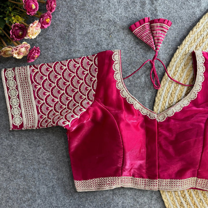 BEAUTIFUL COTTON THREAD WORK ZIMICHOO FABRIC BLOUSE