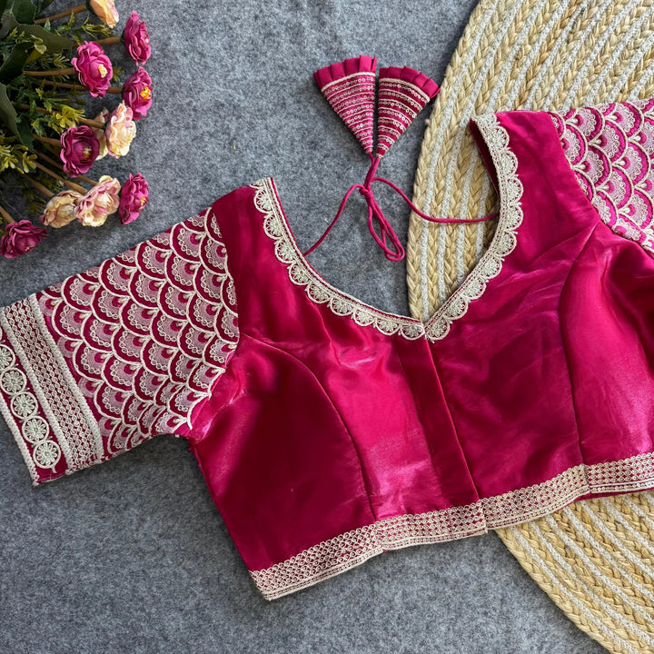 BEAUTIFUL COTTON THREAD WORK ZIMICHOO FABRIC BLOUSE