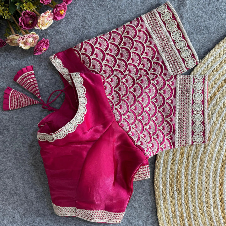 BEAUTIFUL COTTON THREAD WORK ZIMICHOO FABRIC BLOUSE