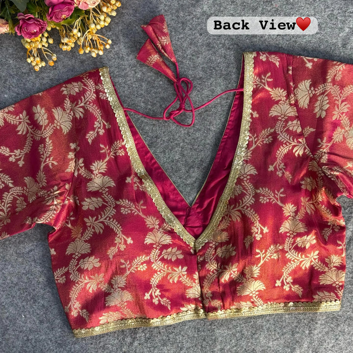 PURE COSMOS VISCOSE JEQUARD SILK BLOUSE