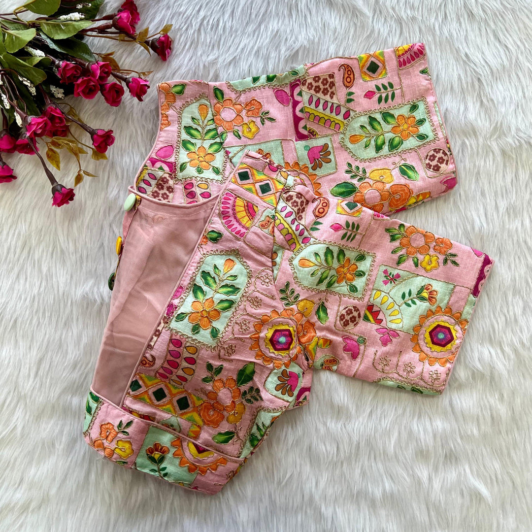 TikTok Position Work Back Pattern Blouse