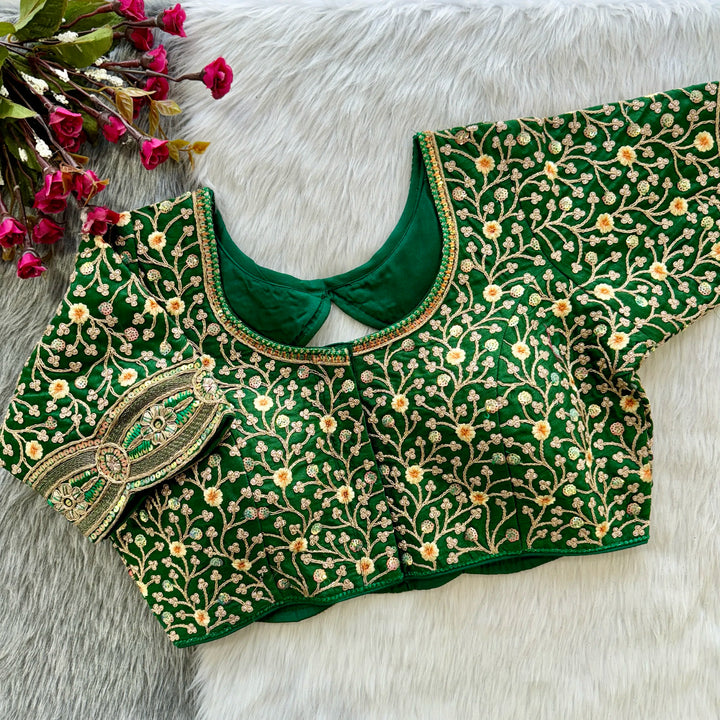 Beautiful Heavy Codding Embroidery + 2mm Sequence Work Blouse