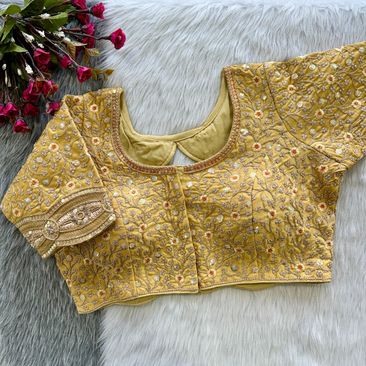 Beautiful Heavy Codding Embroidery + 2mm Sequence Work Blouse