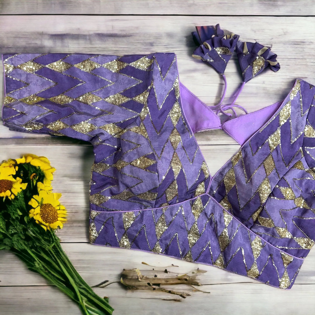 NEW SHIBORI PRINT WITH EMBROIDERY WORK BLOUSE