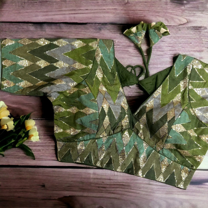 NEW SHIBORI PRINT WITH EMBROIDERY WORK BLOUSE