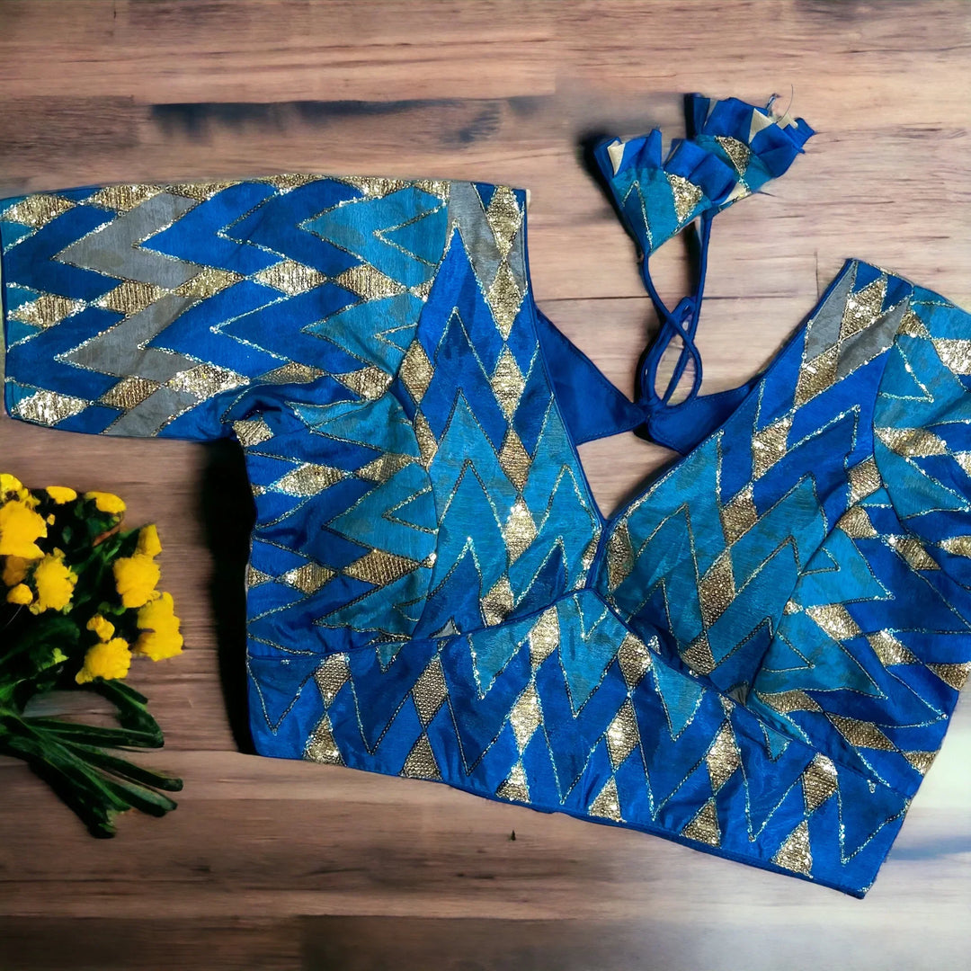 NEW SHIBORI PRINT WITH EMBROIDERY WORK BLOUSE