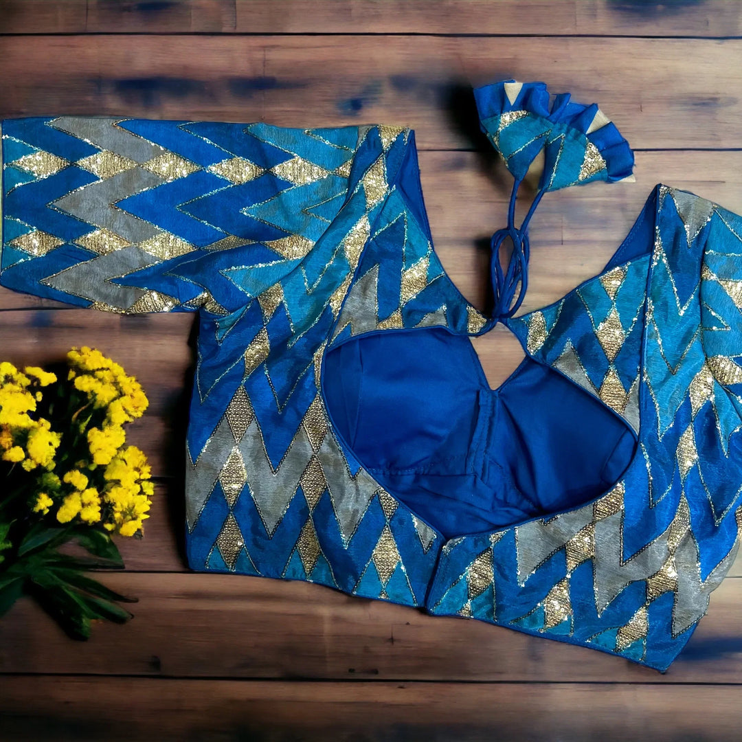 NEW SHIBORI PRINT WITH EMBROIDERY WORK BLOUSE