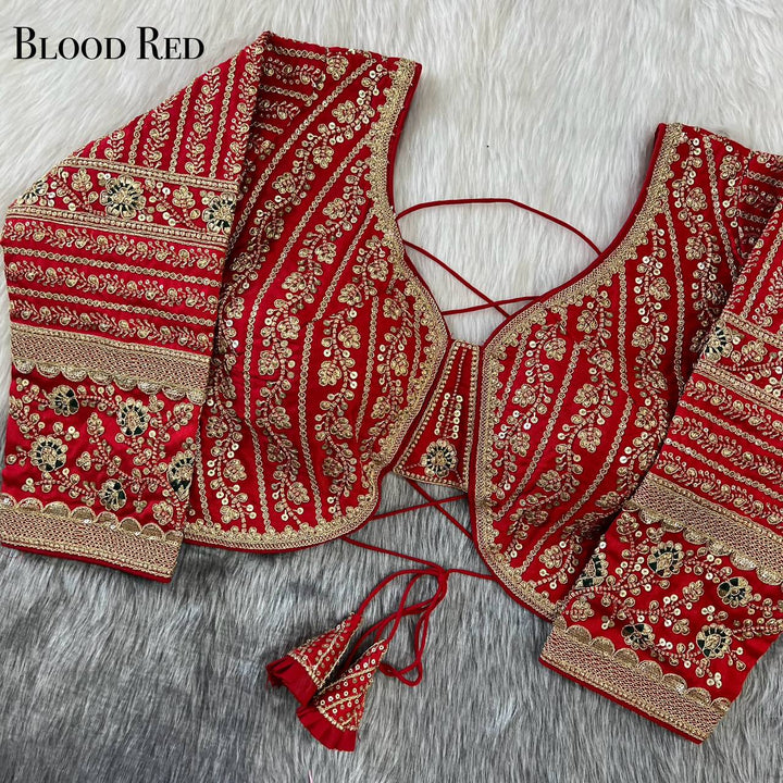 Beautiful Long Sleeves Backless Bridal Look Blouse