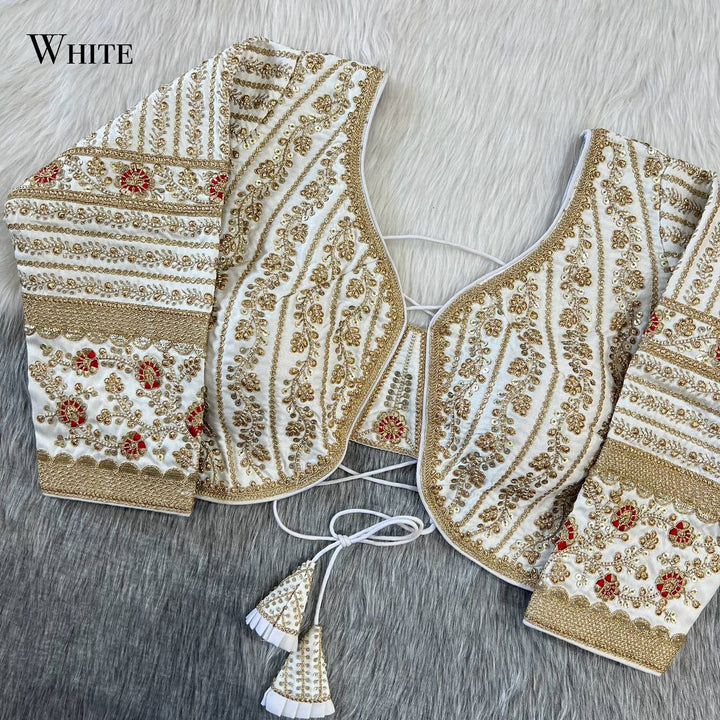 Beautiful Long Sleeves Backless Bridal Look Blouse