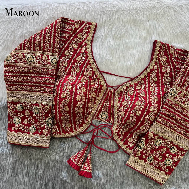 Beautiful Long Sleeves Backless Bridal Look Blouse